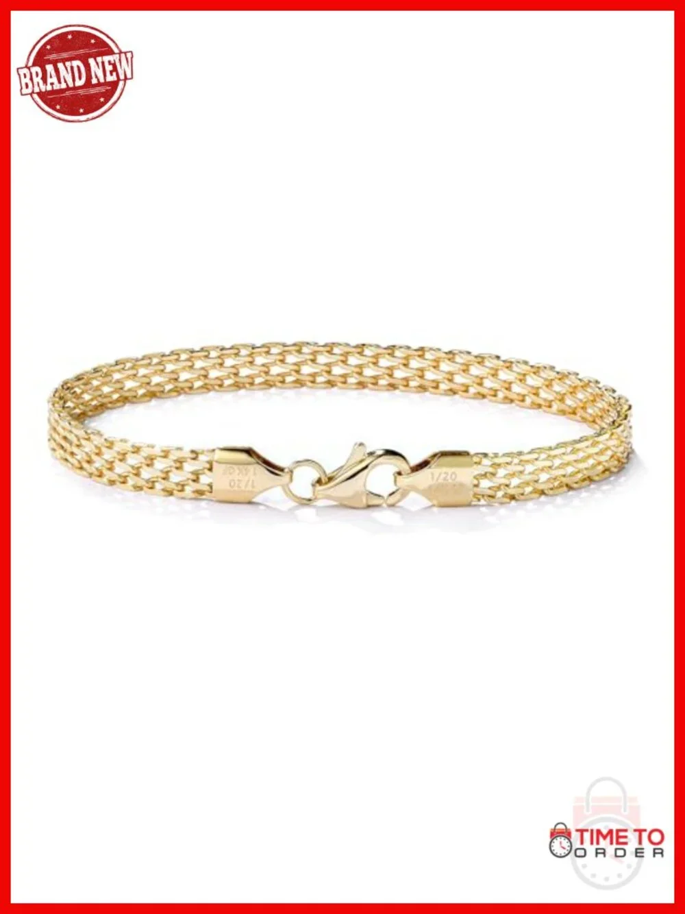 5mm Mesh Link Chain Bracelet 14K Gold Filled Dainty Bracelet 6.5-8 Inches